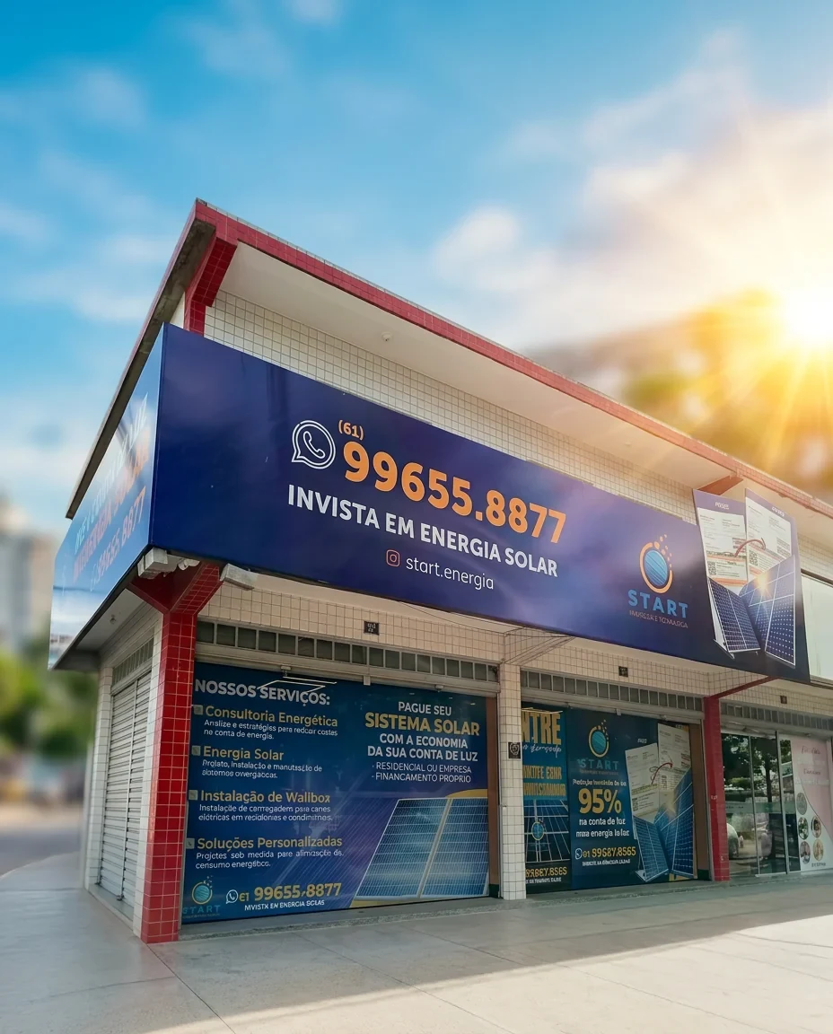 Fachada da loja da Start Energia e Inovação em Taguatinga, Brasília